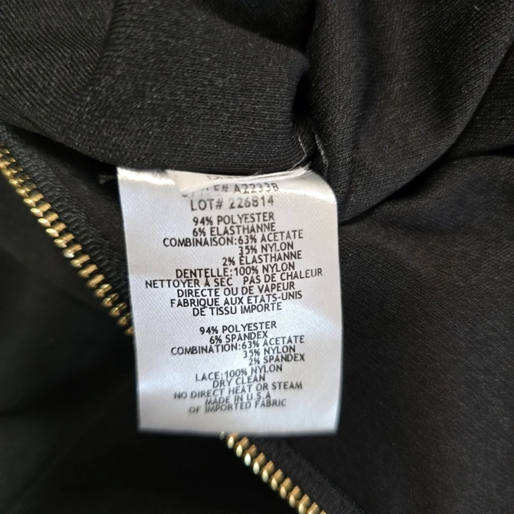 Laura Elegant Black Lace Trim Dress Size 10 Bow And Lace Embellishment - Picture 10 of 10